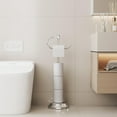 thumbnail image 2 of Toilet Paper Holder Free Standing Bathroom Toilet Tissue Holder Stand for Floor Toilet Paper Roll Holder with Storage Hardware Accessories Rack Hand Towel Bar Polished Chrome Stainless Steel, 2 of 18
