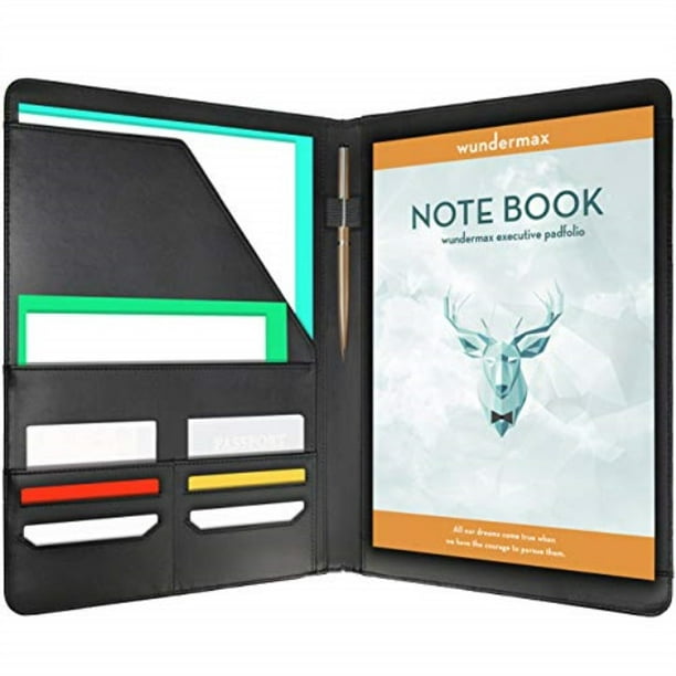 Wundermax Padfolio Portfolio Leather Folder Business Professional Interview Pu Resume Holder Notebook Perfect Gift For Men And Women Com - Interview Portfolio Leather Wundermax Padfolio Portfolio Leather Folder Business Professional Interview Pu Resume Holder Notebook Perfect Gift For Men And Women Com - Interview Portfolio Leather