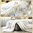 thumbnail image 5 of Buryeah 50'''' x 60'''' Winter Snowflake Throw Blanket White Let It Snow Blanket Plush Warm Gold Silver Christmas Winter Decor for Sofa Couch Bed, 5 of 6