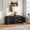 Black, variant on Storage Bench with 2 inch Thick Padded Cushion, 4 Doors, Adjustable Shelf, Shoe Storage, Gray