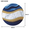 thumbnail image 6 of Blue Gold Wave Marble Pattern Round Tablecloth 60"x60",Wrinkle Wipeable Table Cloth for Kitchen Dining Room Picnic Patio Party, 6 of 6