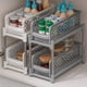 thumbnail image 2 of Organizador de 2 con Diseño Que Ahorra Espacio y Cajones Extraíbles, Gabinete de Almacenamiento Deslizante para Baño y Cocina, Color Gris, 2 of 6