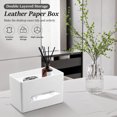 thumbnail image 3 of Ikoopy Tissue Box Cover Rectangular Tissue Box Holder with Storage Tray PU Leather Facial Paper Organizer Stylish Napkin Dispenser for Desk Countertop Office Bathroom, 3 of 11
