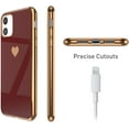 thumbnail image 6 of Case for iPhone 11 6.1 Inch, Soft Silicone TPU Slim Case Electroplated Heart Phone Case Simple Luxury Shockproof Protective Case -Red Heart, 6 of 15