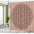 thumbnail image 4 of Ambesonne Oriental Shower Curtain, Abstract Round Mandala Art, 69"Wx70"L, Pale Chocolate, 4 of 4