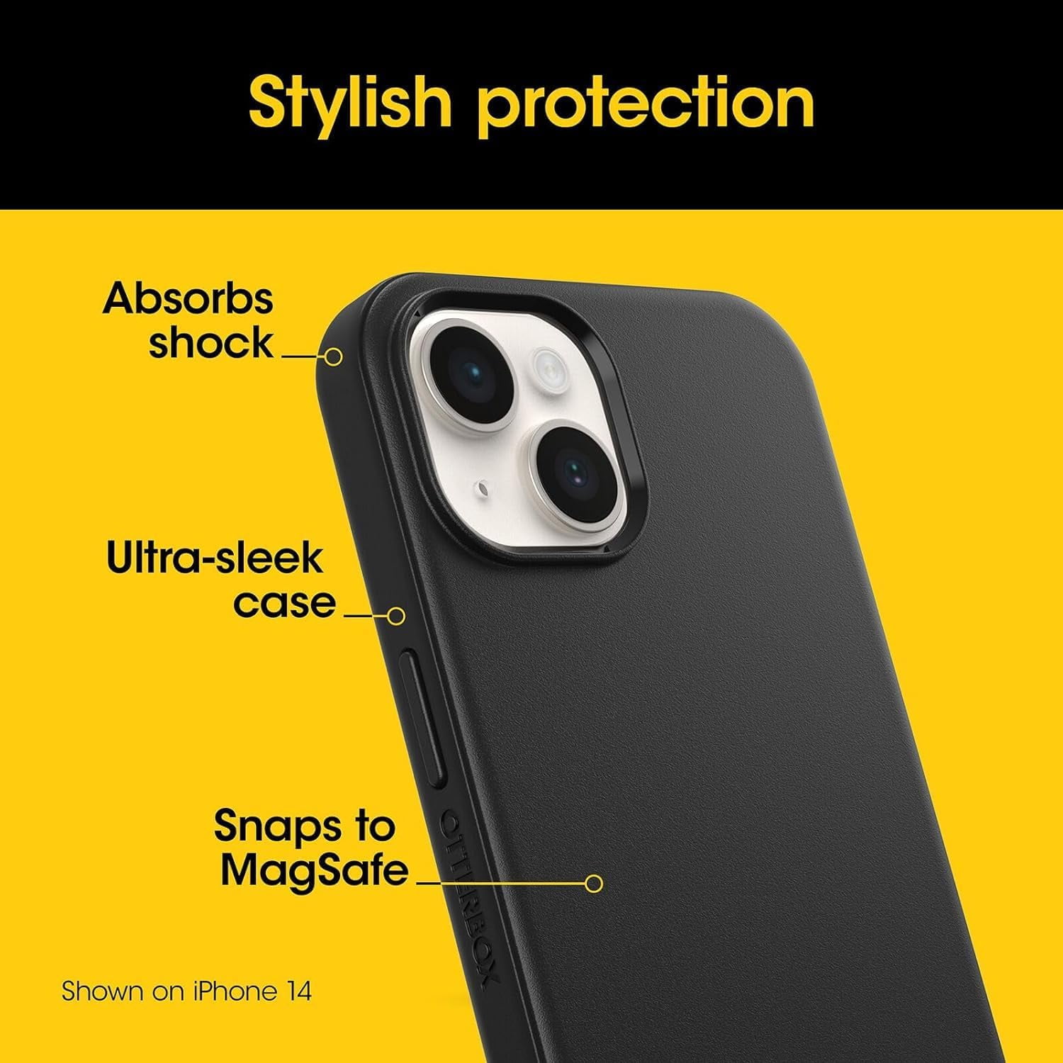 Otterbox Symmetry Series+ Case for iPhone 15 Pro, Black