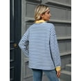 thumbnail image 6 of IWEMEK Tops for Women Casual Loose Fall Sweatshirts Baggy Color Block Stripe T Shirts Fashion Fancy Chic Tunic Tees, 6 of 7