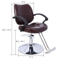 thumbnail image 2 of Hair Salon Chair, Styling Heavy Duty Hydraulic Pump Barber Chair with Barber Cape, Beauty Shampoo Barbering Chair for Hair Stylist Women Man, Black/Brown, 2 of 11