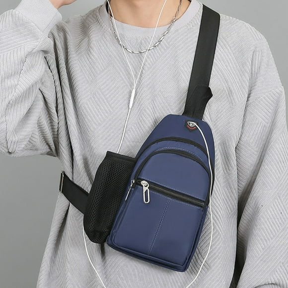 Big Savings! Sling Bag For Men Women Shoulder Backpack Chest Bags Crossbody Daypack With Earphone Hole For Hiking Camping Outdoor Trip