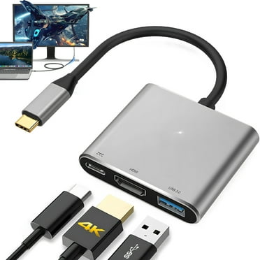 USB C to HDMI Multiport Adapter with 60w Charging Port, HDMI to USB C Hub Adapter for Monitor to Laptop,USB-C to USB Adapter 10Gbps,USBC HDMI Adapter 4K Converter for Mac iPad pro MacBook Chromebook