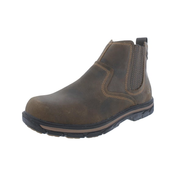 Skechers Mens Ankle Boots, Relaxed Fit Segment-Dorton Boot, Slip-on Leather Shoes