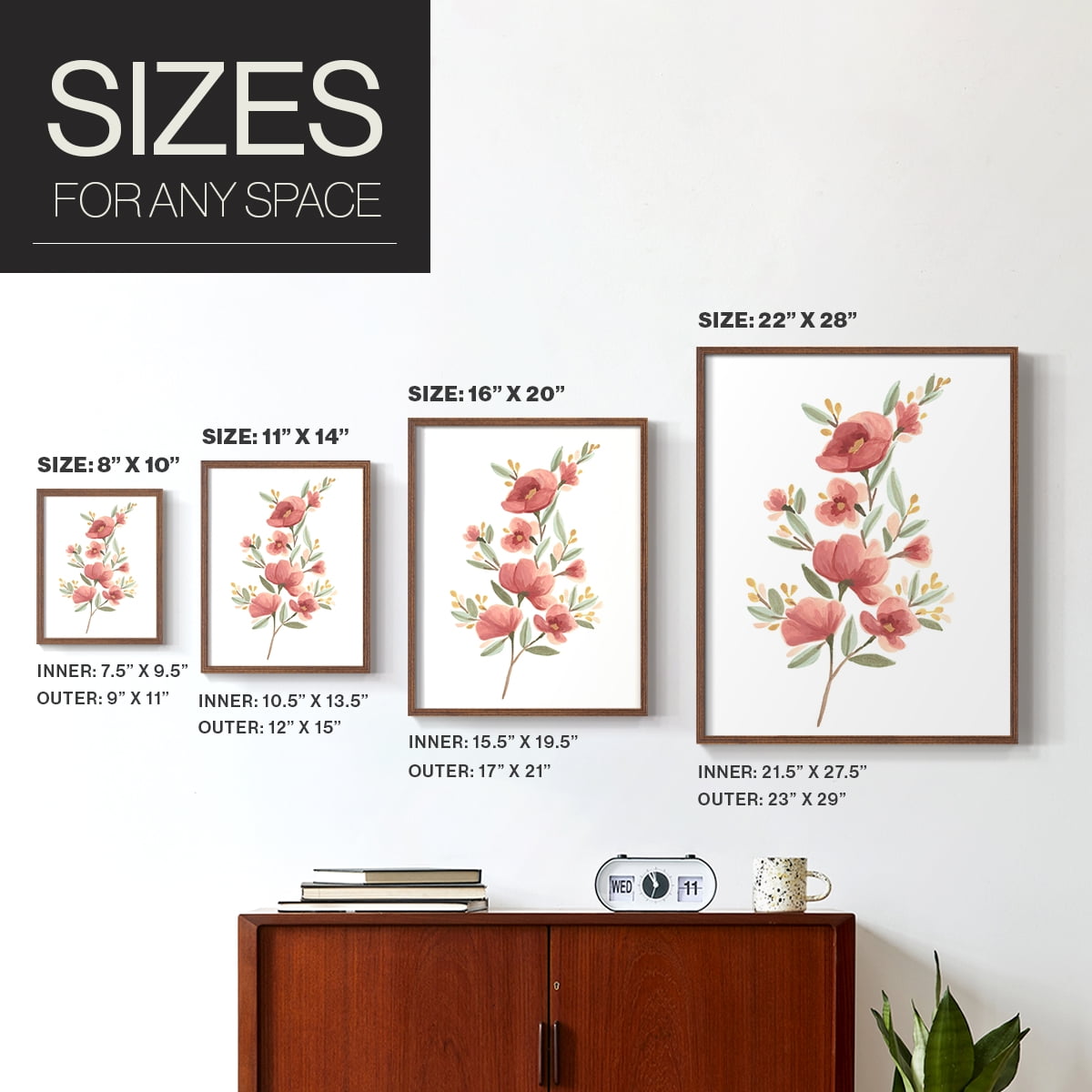 Wildflower Sprig III Framed Print - Solid Wood in Single Picture Frame Solid Wood 2 Framed Print