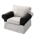 thumbnail image 5 of 1 Pair Black Plaid Sofa Armrest Covers With Fleece Plush Lining - Soft Comfortable, One Size Fit Most Standard Sofa Arms - For Home Indoor Living Room, Bedroom, Office, And Any, 5 of 8