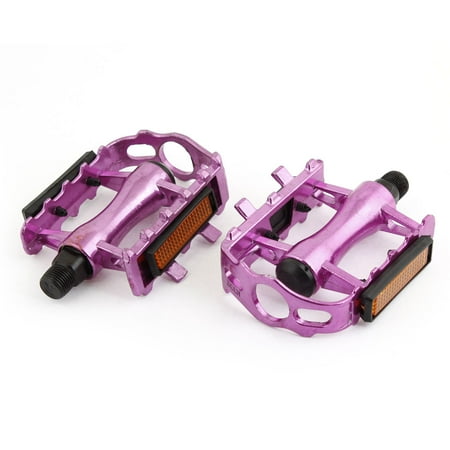 Mountain Bike Bicycle Fuchsia Rectangle Foot Plate Platform Pedal Pair