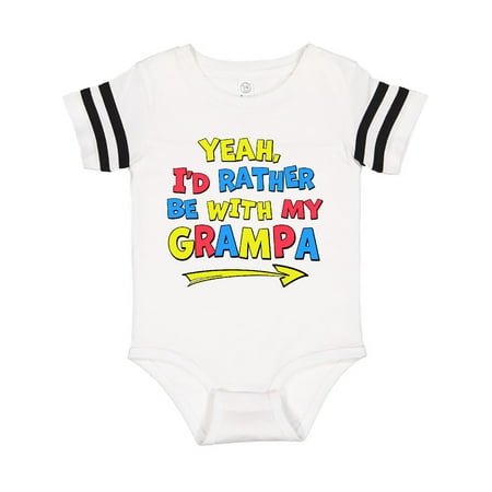 

Inktastic Yeah I d Rather be with My Grampa in Red Yellow and Blue Gift Baby Boy or Baby Girl Bodysuit