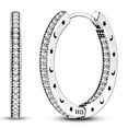 thumbnail image 3 of MULA Starry Moon Hollow Large Hoop Earrings 925 Sterling Silver Sparkling 5A Zircon Jewelry Gift for Her, 3 of 7