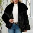 thumbnail image 7 of Fnooota Womens Faux Fur Jackets, Warm Lapel Collar Open Front Fashion Winter Outerwear Black Size L, 7 of 7