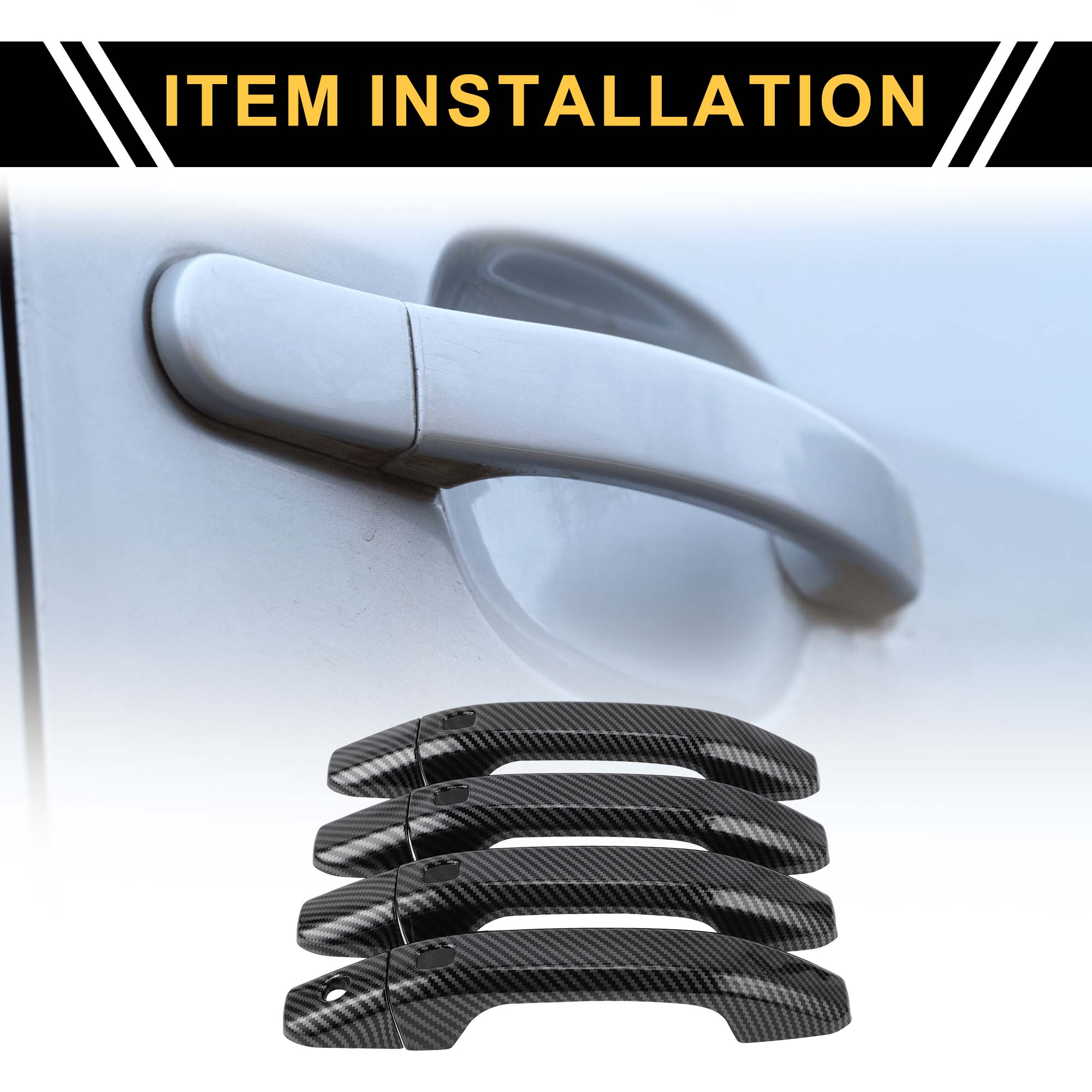 Unique Bargains 4pcs Exterior Door Handle Cover for GMC Yukon 2015-2023 ABS Black