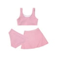 thumbnail image 6 of SILVERCELL 9-16T Teens Girls 3 Pieces Swimsuits Bathing Suit Kids Summer Cute Solid Swimwear Set with Skirt, Size 9-16 Years, 6 of 9