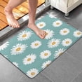 thumbnail image 4 of Teal Daisy Flower Yellow Centers Pattern Bathroom Rugs Mat,Non Slip Microfiber Bathroom Rug,Rubber Backing,Soft Bathroom Mats for Bathroom Floor,Tub and Shower,20x32in(50x80cm), 4 of 5