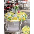 thumbnail image 5 of Outdoor Tablecloth with Umbrella Hole for Patio/Picnic/Party/Camping, Watercolor Lemon Filling Waterproof Table Cloth Round Cover Washable, Summer Botanical Leaves (Dia 60"), 5 of 8