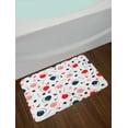 thumbnail image 2 of Sushi Bath Mat, Japanese Teapot Salmon and Chopsticks Flat Design Irregular Alignment, Plush Bathroom Decor Mat with Non Slip Backing, 29.5" X 17.5", Dark Blue Pink Vermilion, by Ambesonne, 2 of 2