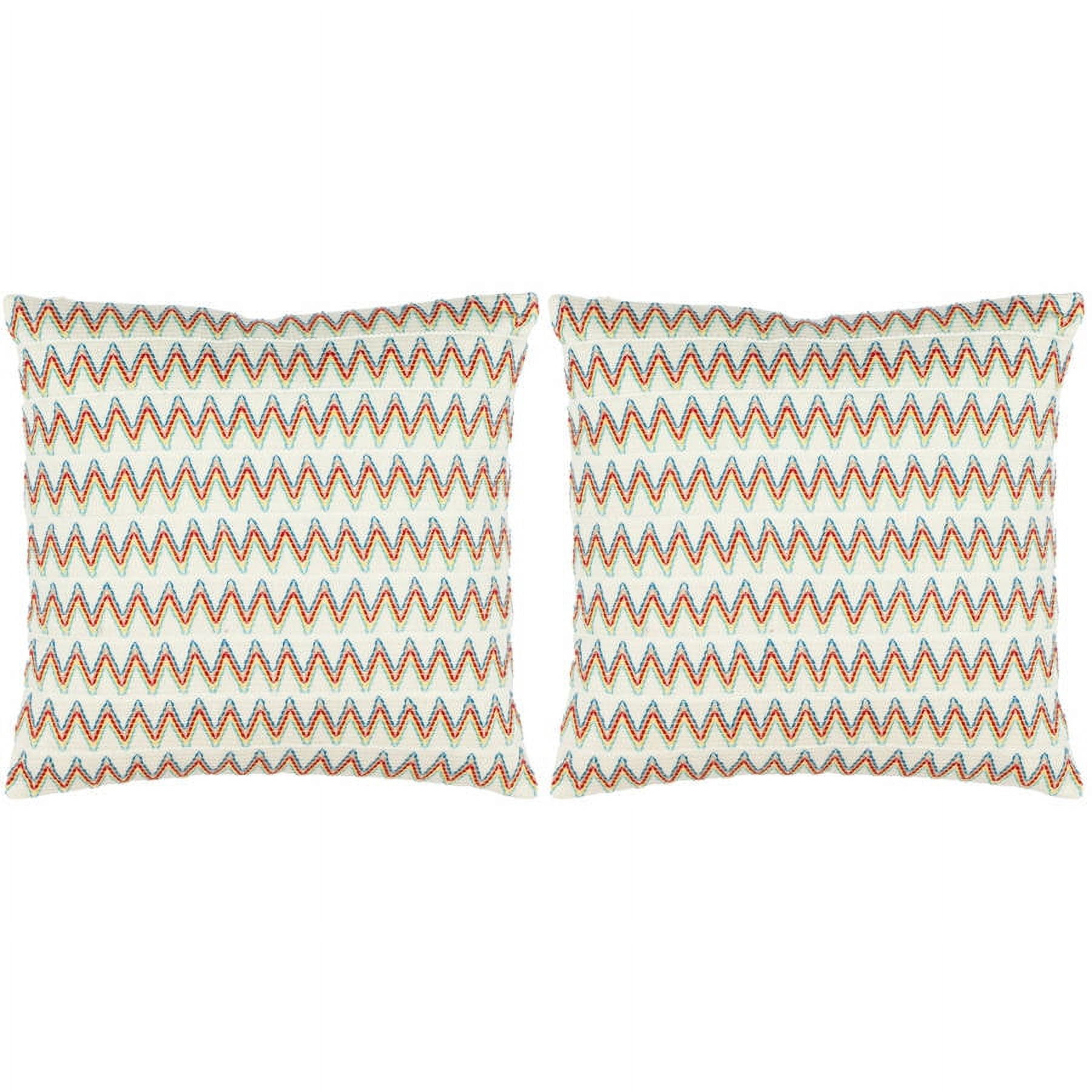 SAFAVIEH Amelia Zig Zag Pillow, 18" x 18", Yellow/Green, Set of 2