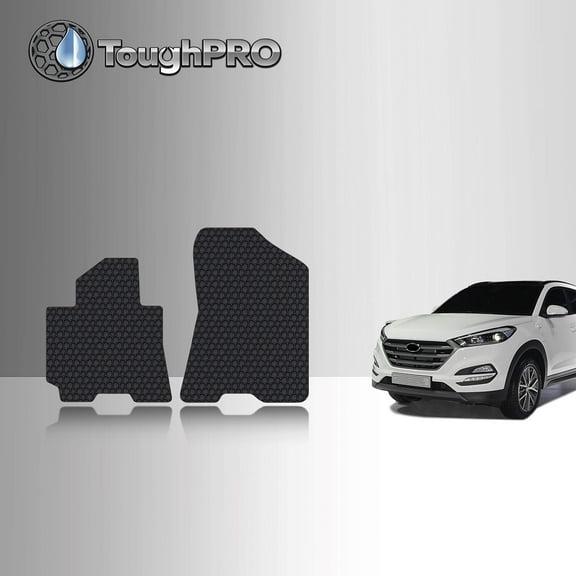 ToughPRO Front Mats Compatible with Hyundai Tucson 2017 - All Weather Heavy Duty (Made in USA) Black Rubber