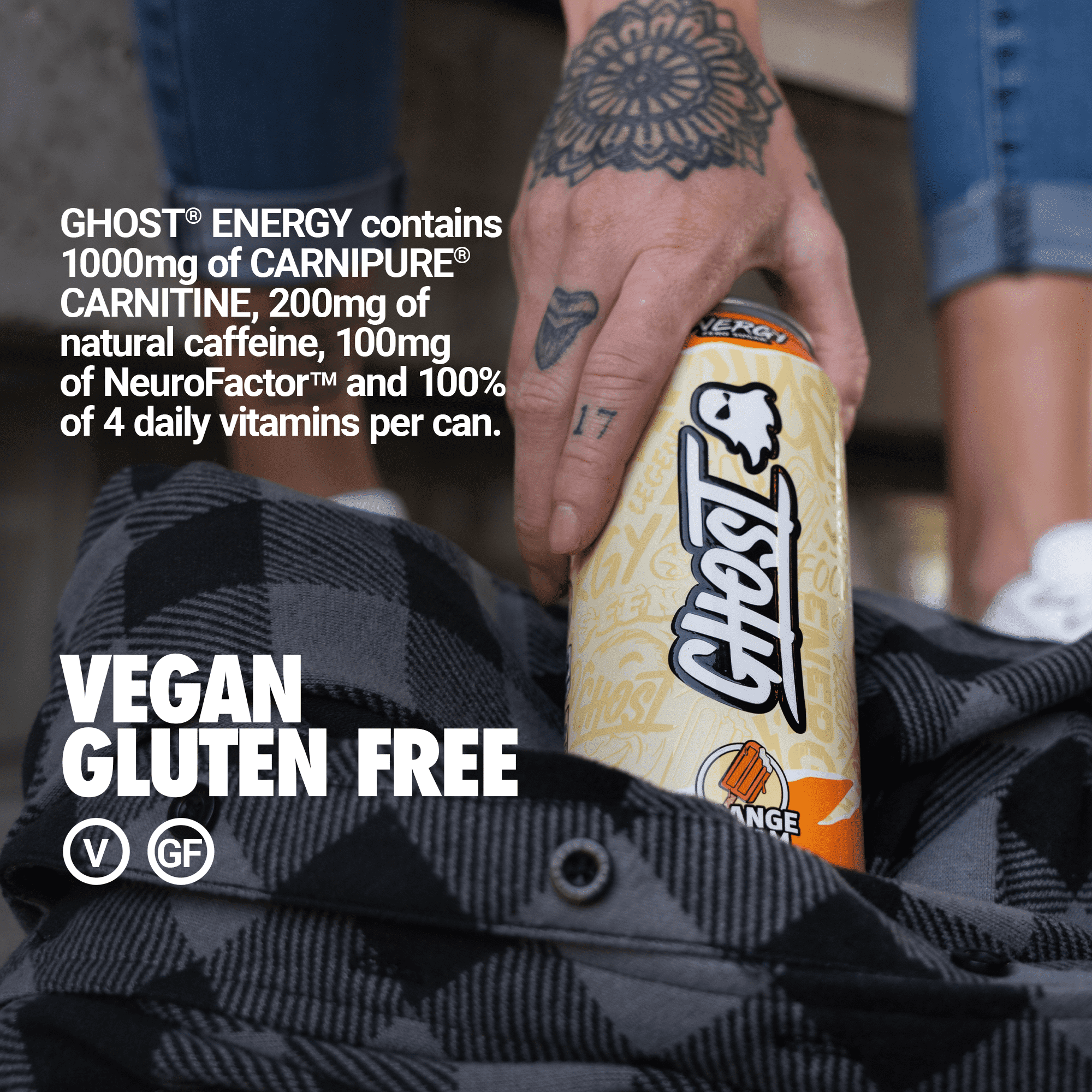 Orange Cream Energy Drink, Zero Sugars, 16 fl oz, 4 Pack Cans