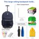 thumbnail image 3 of J World Sunrise - Mochila rodante para niños y niñas Bolsa de libros con ruedas para la escuela, Negro -, 45.72cm, Sunrise - Mochila rodante para niños y adolescentes. Bolsa de libros con ruedas, 3 of 5