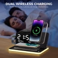 thumbnail image 6 of 7-in-1 Wireless Charging Station with Clock, Bluetooth Time Sync & Temperature, 30W Fast Wireless Charger for Multiple Devices – Compatible with iPhone 17/16/15/14/13 Pro Max, Apple Watch & AirPods, 6 of 8