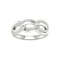 Imperial 1/5Ct TDW Diamond 10k White Gold Cuban Link Women's Ring (H-I, I2)