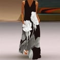 thumbnail image 1 of Femmes Casual Robe Cami Imprimer Sans Manches avec des Femmes d'Été Robe Maxi Parti Poches Robe V Cou Femmes Robe Femmes Vêtements à la Mode L Multicolore, 1 of 5
