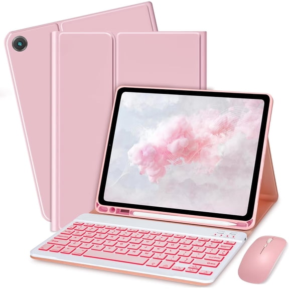 Keyboard Case for Samsung Galaxy Tab A9  / A9 Plus 11 inch - 7 Colors Backlit Keyboard Cover and Mouse