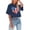 Dark Blue, variant on Women’s Patriotic Crop Tee USA Flag 4th July Memorial Day American Flag Short Sleeve Top(White,S)