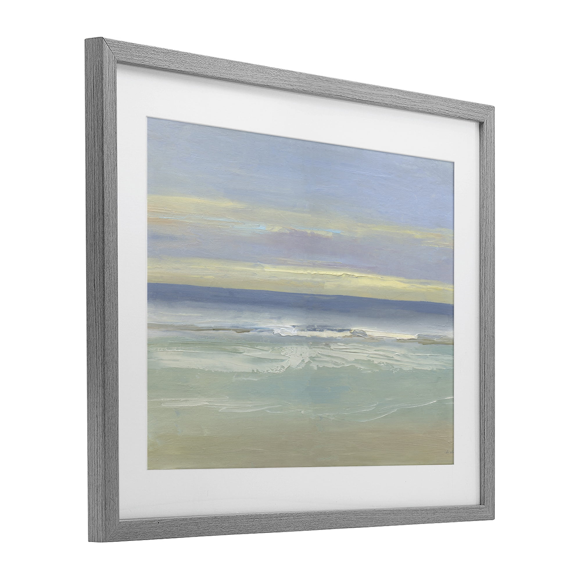 Stupell Industries Tranquil Coastal Morning Waves Gray Framed Print Under Glass, design by Sally Swatland