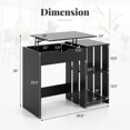 thumbnail image 3 of Costway Lift Top Computer Desk Standing Desk with Hidden Compartments & Storage Shelves, 3 of 9