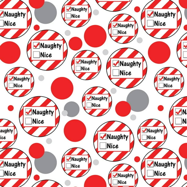 Naughty Not Nice Christmas Funny Premium Gift Wrap Wrapping Paper Roll