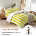 thumbnail image 7 of Yellow and White Striped Bedding Duvet Cover Set Full Size 4 Pieces Gradient Geometric Bedding Set with Zipper Closure, 1 Comforter Cover 86x86 Inches 1 Flat Sheet & 2 Pillow Cases, 7 of 7