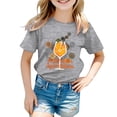 thumbnail image 1 of XDZJLR Tee-Shirt pour Filles Imprimé Coloré Carnaval Col Rond Manches Courtes 2-3 Ans, 1 of 4
