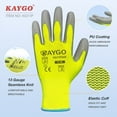 thumbnail image 3 of KAYGO Safety Work Gloves, 12 Pairs, PU Coated Seamless Knit Gloves for Men and Women (S, Green), 3 of 6