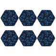 thumbnail image 2 of Pofeuu BLUE Flamingo Birds Print Leather Coasters Set of 6, Round Cups Mugs Mat Pad for Home Kitchen Heat Resistant Drink Coasters,Hexagon, 2 of 7