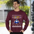 thumbnail image 3 of Christmas Sweatshirt, Happy Hanukkah Penguin Funny Holiday Sweatshirt, Witty Flightless Bird Menorah Sweatshirt, Unique Gift for Her & Him, 3 of 5
