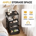 thumbnail image 6 of Ktaxon Nightstand with Charging Station LED Light End Table Bedside Table with 3 Drawers Furniture for Bedroom, Living Room, Black, 6 of 11