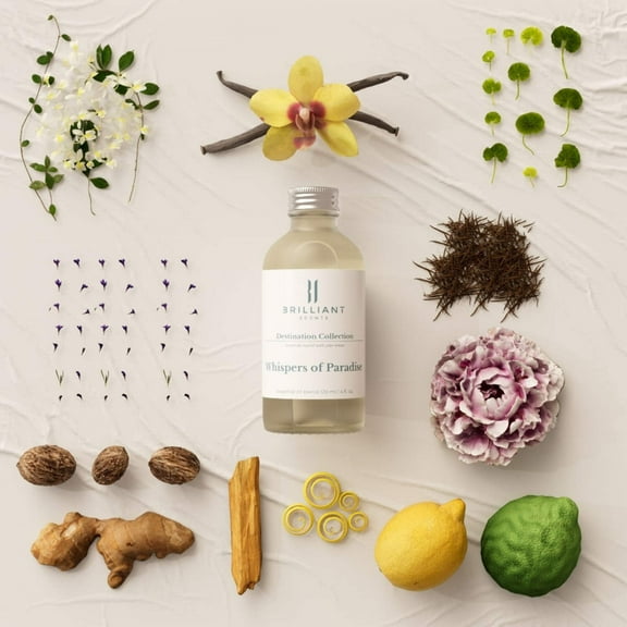 Brilliant Scents - Whispers of Paradise | Inspired by Shangri-La Hotel | Luxury Home & Business Scent | Black Tea, Ginger Zest, Meyer Lemon, Sheer Bergamot - Fragrance Oil - 120ml
