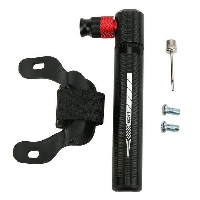 Bike Tire Inflator, CNC Processing Aluminum Alloy Hand Pump Mini for Road Mountain Bike Black,Titanium Color