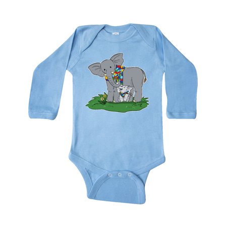 

Inktastic Autism Support Elephants Gift Baby Boy or Baby Girl Long Sleeve Bodysuit