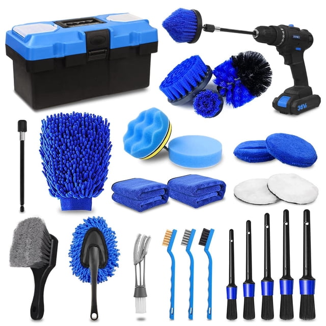 Kit de Detalles de Automóviles 27 Piezas Completo para Limpieza y Accesorios Automotrices