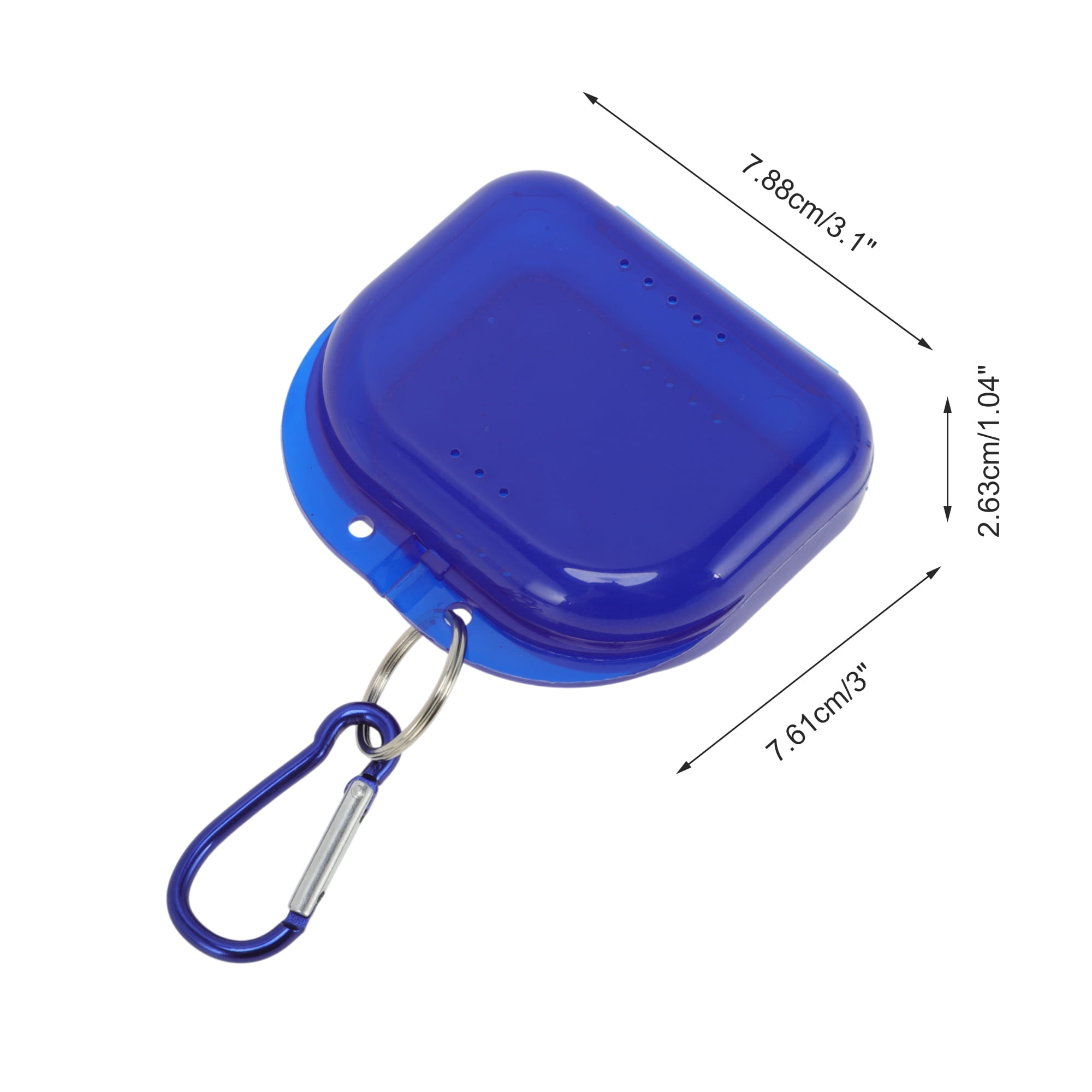 Unique Bargains Compact Braces Box with Buckle 1 Pc Clear, Dark Blue