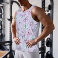 thumbnail image 5 of KLL Purple Butterfly Print Men's Muscle Gym Workout Stringer Tank Tops Bodybuilding Fitness T-Shirts Tank Tops Men-Large, 5 of 7